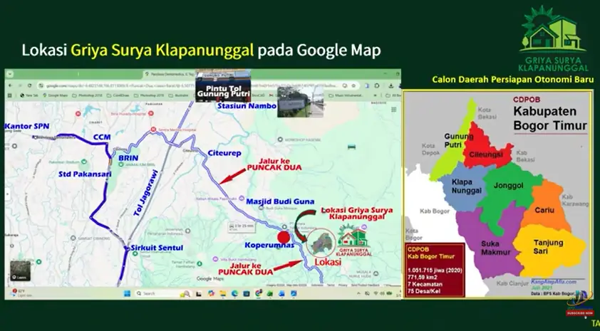 Peta kawasan Klapanunggal Bogor